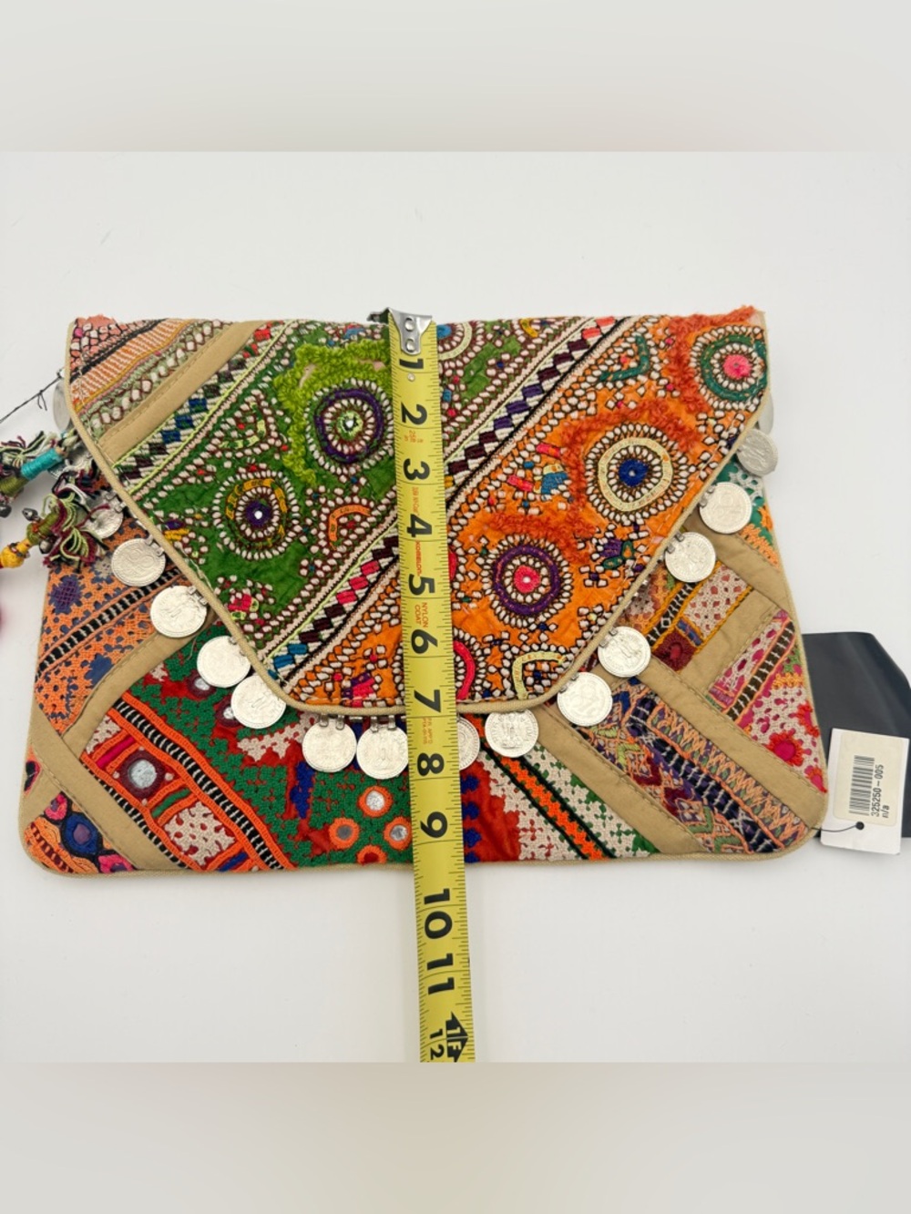 ANTIK BATIK Banjo Embellished Clutch Multi Green - Picture 16 of 16
